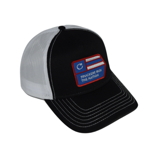 Truckers Run The Nation 5 Panel patch Blk/Blk/Wht hat