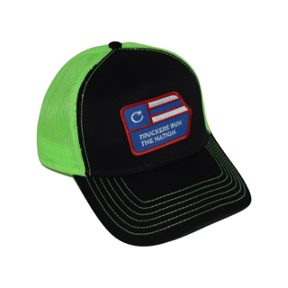 Truckers Run The Nation 5 Panel patch Blk/Blk/N.Grn hat